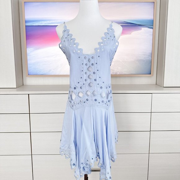 New MAGALI PASCAL Cleo Hydrangea Cut Out Silk Dress XS - Picture 2 of 9